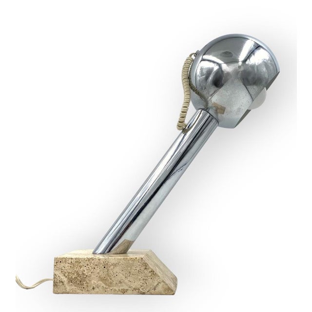 Brutalist Travertine Table Lamp, Italy, 1970s For Sale - Image 14 of 14