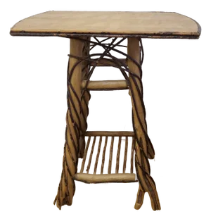 Early 1900s Rustic Twig Side Table – Adirondack, Cabin, Lodge, Arts & Crafts Style