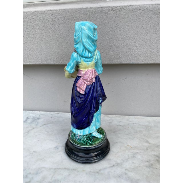 Ceramic 19th Century English Majolica Farmer With Grapes For Sale - Image 7 of 9