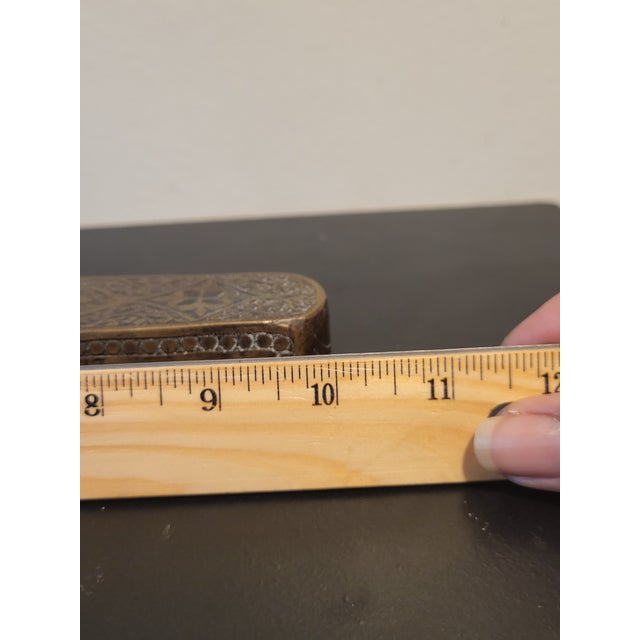 Antique Bronze Repousse IFilligree Pen & Ink Holder For Sale - Image 15 of 17