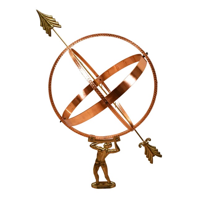 Large Swedish Wrought Copper Garden Sundial, 1960s For Sale