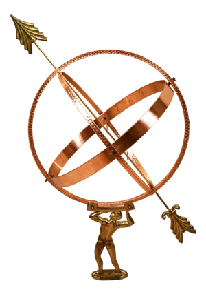 Large Swedish Wrought Copper Garden Sundial, 1960s