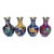 Set of 4 Vintage Cloisonné Enamel Dragon Vases With Gilt Rims For Sale