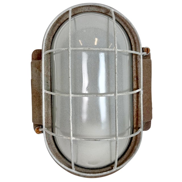 Industrial Grey Cast Iron Wall Light from Elektrosvit, 1960s For Sale - Image 15 of 15