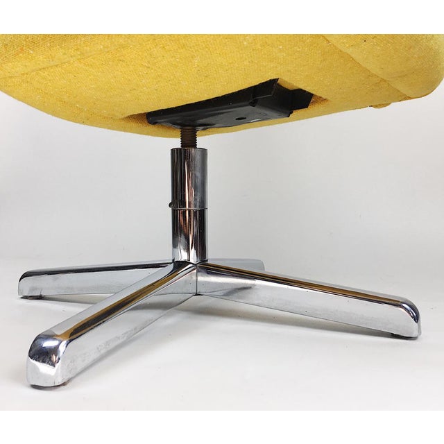 Vintage Chrome and Yellow Tweed Office Chair Chairish