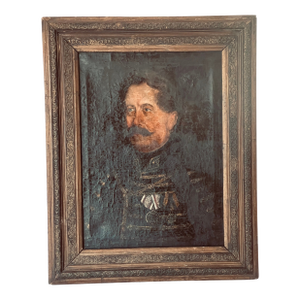 19 Th C Antique Austrian Military Portrait Framed