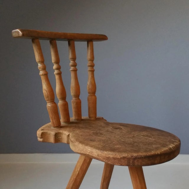 19th Century Wooden Tripod Side Chair For Sale - Image 5 of 9