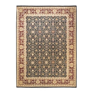 Mogul, One-of-a-Kind Hand-Knotted Area Rug in Black , 9' 1" x 12' 4" For Sale