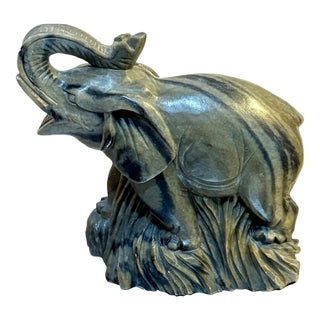 Green Marble Elephant Figurine For Sale