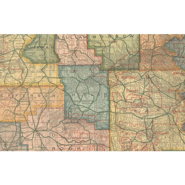 1910s Road Map of Oregon with Portland Inset and Index Geographical Pub, 1915 For Sale - Image 5 of 10