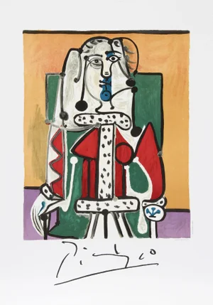 1980s "Femme dans un Fauteuil" Lithograph After Pablo Picasso