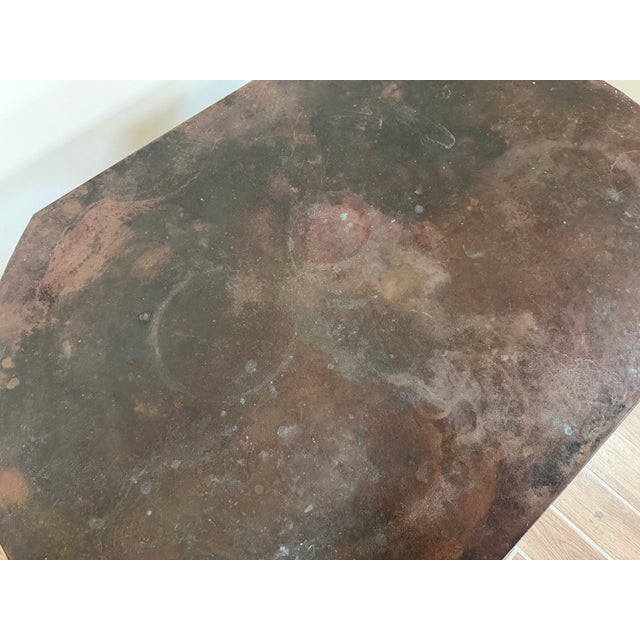 Custom Vintage Sculptural Copper Dining Table With Four Steel Chairs For Sale - Image 10 of 17
