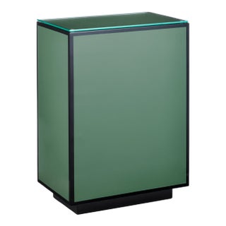 Currey & Company Green Lacquer Side Table For Sale