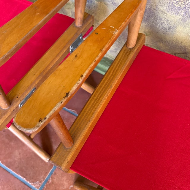 1960s Vintage Gold Medal Walnut Directors Chairs X-Base a Pair New Covers For Sale - Image 5 of 12