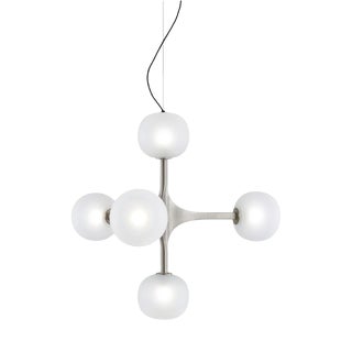 Charlotte Five Lights Silver Pendant Light by MUG For Sale