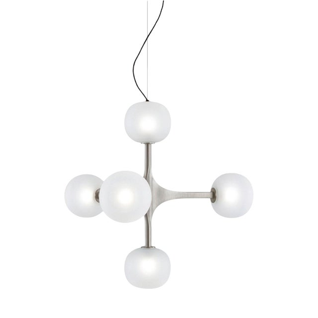 Charlotte Five Lights Silver Pendant Light by MUG For Sale