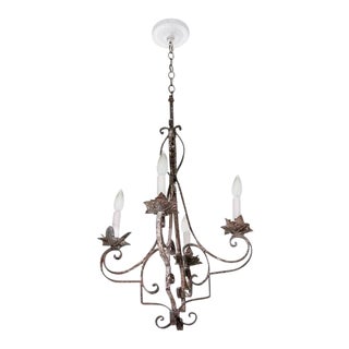 Antique Egyptian Wrought Iron Electrified Chandelier For Sale