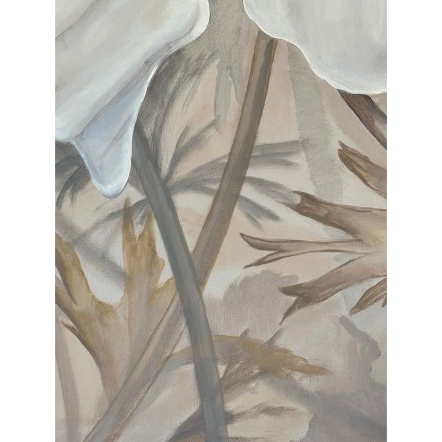 1980’s Sherry J Felix Large Acrylic on Canvas of a White Flower For Sale - Image 10 of 16