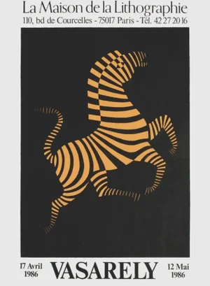 Victor Vasarely Zebra Lithograph Poster 1987