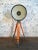 1960s Vintage Grey Factory Spotlight with Wooden Tripod Base For Sale - Image 5 of 13