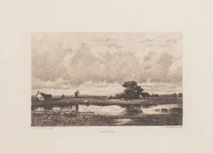 Landscape Etching by C. Pinet after-Jules Dupré, 19th Century