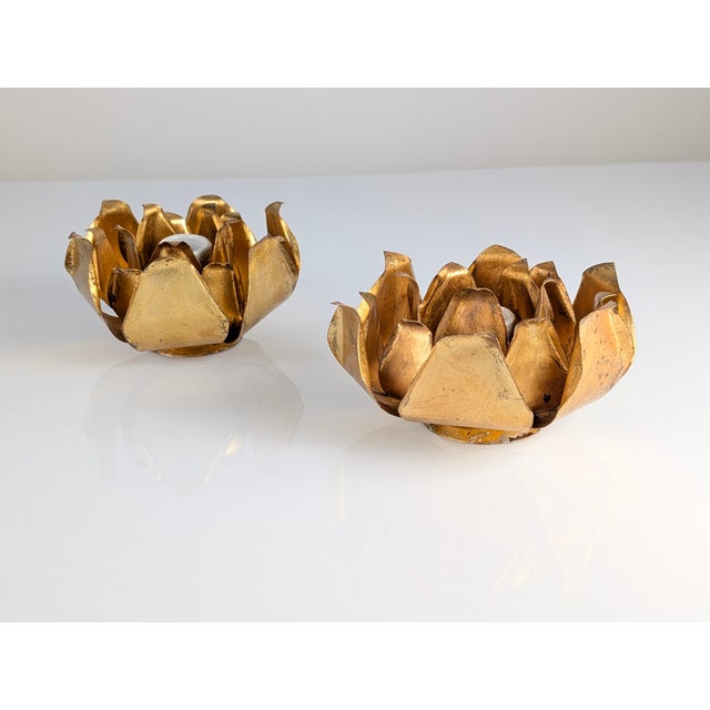 Metal Floral Wall Sconces in Gilded Metal from Hans Kögl, 1970s, Set of 2 For Sale - Image 7 of 12