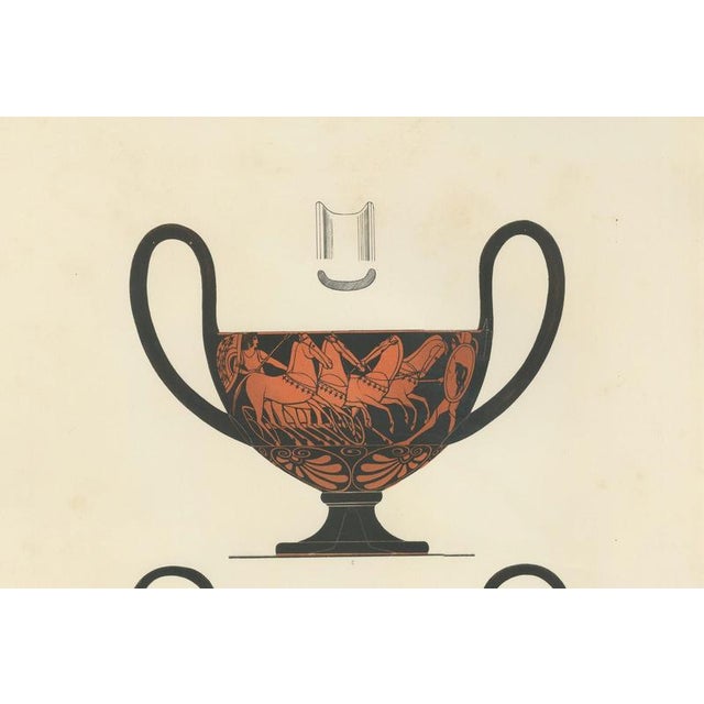 Albert Genick, Greek Kantharos with Chariot & Warriors, 1883, Lithograph For Sale - Image 3 of 9
