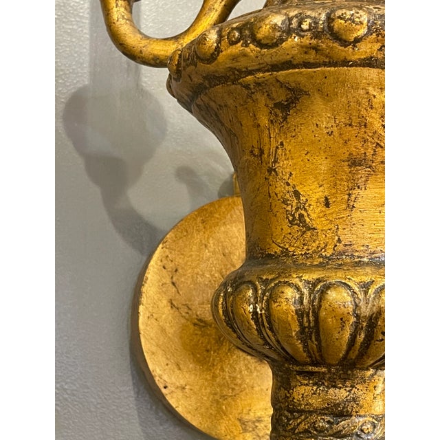 Plastic Pair of 1960s Hollywood Regency Wall Candelabra Lighting Sconces For Sale - Image 7 of 11