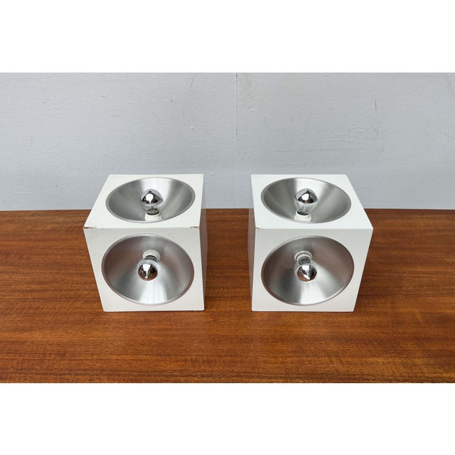 1960s Mid-Century Space Age Modern Swiss Model 5703 Cube Table Lamps by E.R. Nele for Temde, 1960s, Set of 2 For Sale - Image 5 of 18