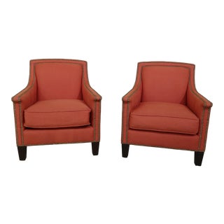 Pair Ralph Lauren Home Modern Design Upholstered Chairs For Sale