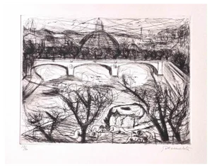 Nazareno Gattamenata, St. Peter and Tiber, Original Etching, 1970s