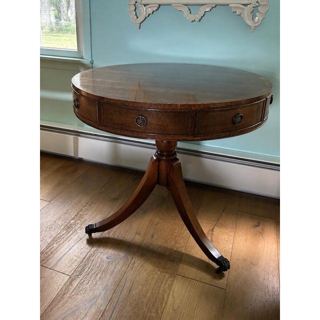 Brown Late 20th Century Attributed Kittinger Drum Table For Sale - Image 8 of 8