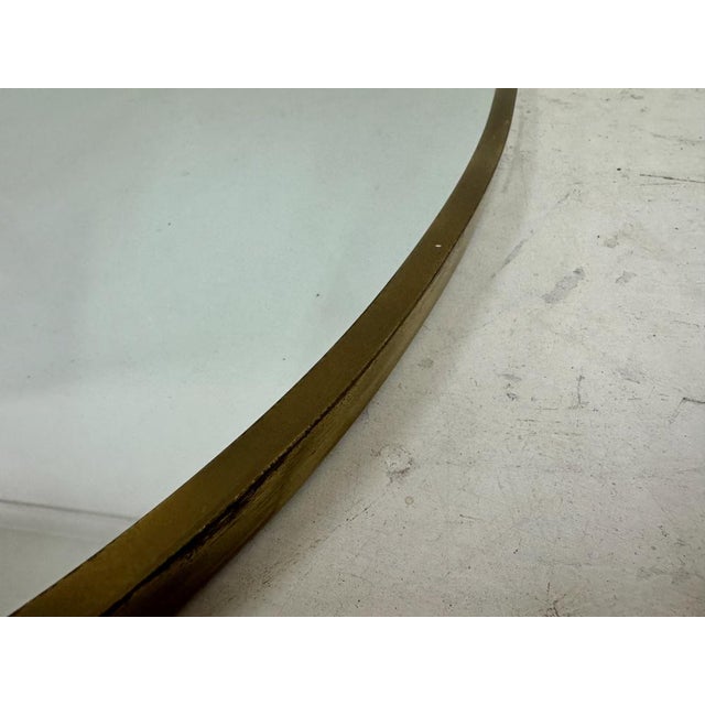Metal Italian Brass Shield Mirror, 1950s For Sale - Image 7 of 12