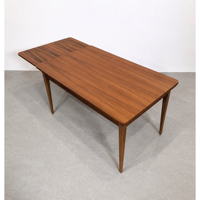 Tan Scandinavian Extendable Teak Dining Table, 1960s For Sale - Image 8 of 9