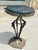 Metal Antique Iron and Marble Outdoor Side Table For Sale - Image 7 of 7