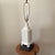 Vintage Chinoiserie Pagoda Style Table Lamp With White Textured Porcelain Body Mounted on Dark Wood Base For Sale - Image 11 of 12