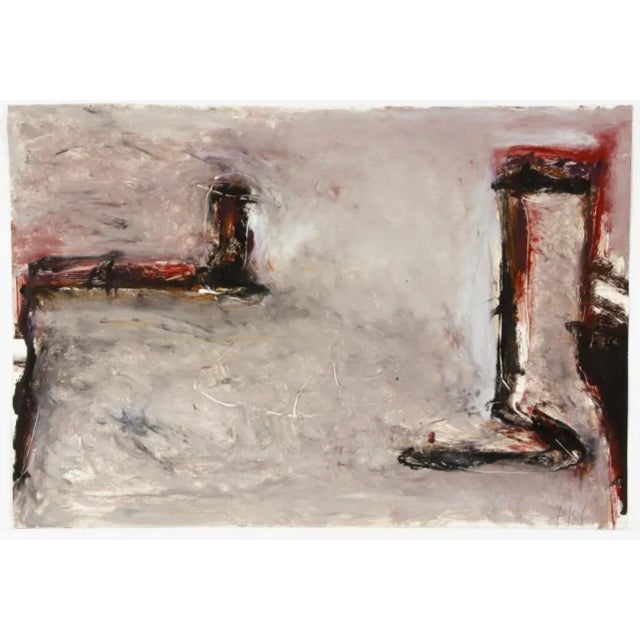 Tom Lieber, Large Abstract Expressionist Color Monotype Oil Painting Tom Lieber Mixed Media, 1987 For Sale