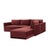 Boho Chic Willow Berry Red with Mauve Piping Modular 5-Piece Performance Velvet RAF Sectional For Sale - Image 3 of 6