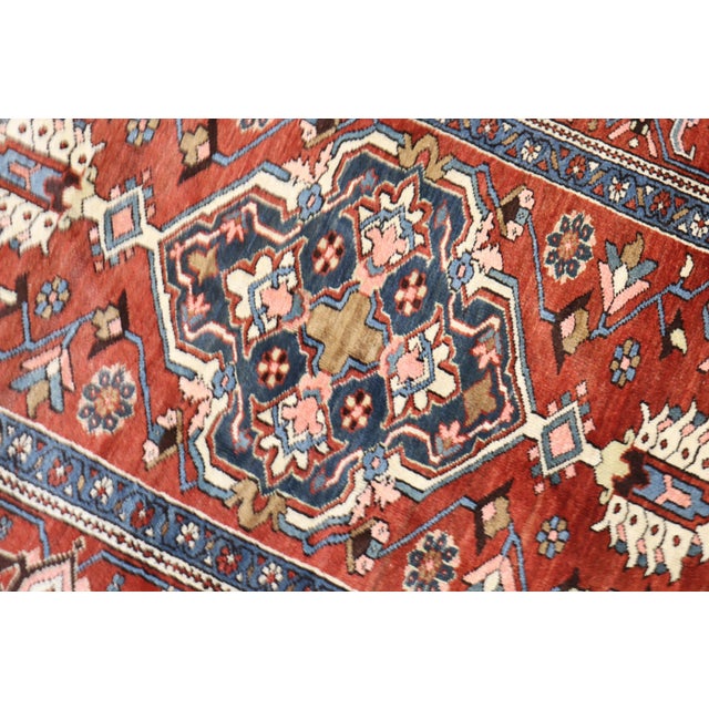 Early 20th Century Antique Zabihi Collection Traditional Persian Heriz Serapi Rug - 4'7" x 6'4" For Sale - Image 5 of 9