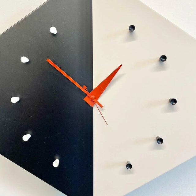 Black Mid-Century Modern Kite Wall Clock by George Nelson, Howard Miller, Vitra Label For Sale - Image 8 of 13