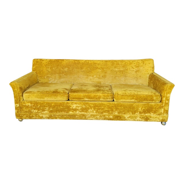 Vintage Gold Yellow Velvet Couch Chairish
