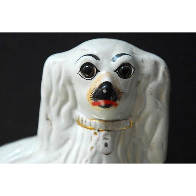 English Staffordshire Glazed Ceramic Sculptures - a Pair For Sale - Image 5 of 11