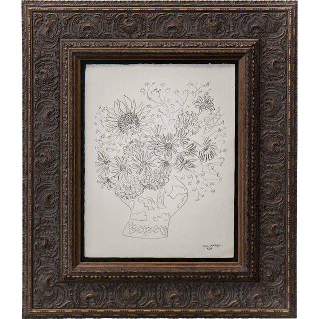 Abstract Henri Matisse Original Signed "Bukett De Fleurs Variees" Lithograph For Sale