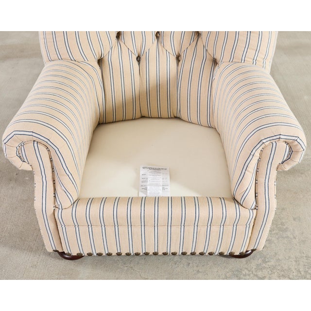Ralph Lauren Writer’s Chair and Ottoman in Amelot Linen For Sale - Image 11 of 18