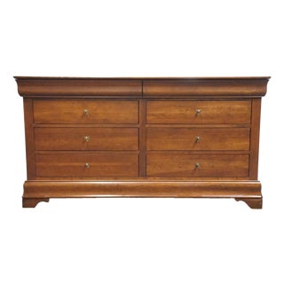 Durham Furniture Chambord Collection Solid Cherry Contemporary Traditional Style 69" Double Dresser For Sale