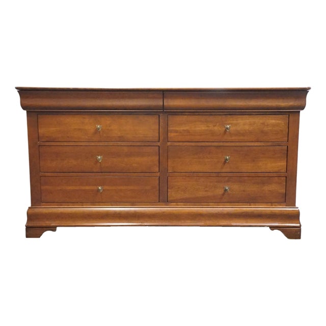 Durham Furniture Chambord Collection Solid Cherry Contemporary Traditional Style 69" Double Dresser For Sale