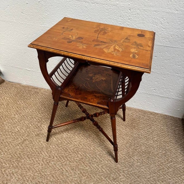 Victorian Aesthetic Marquetry Side Table, 1880 For Sale - Image 16 of 18