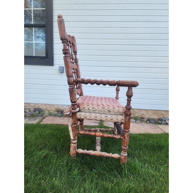 Mid 20th Century Vintage Jacobean Revival Armchair For Sale - Image 4 of 6