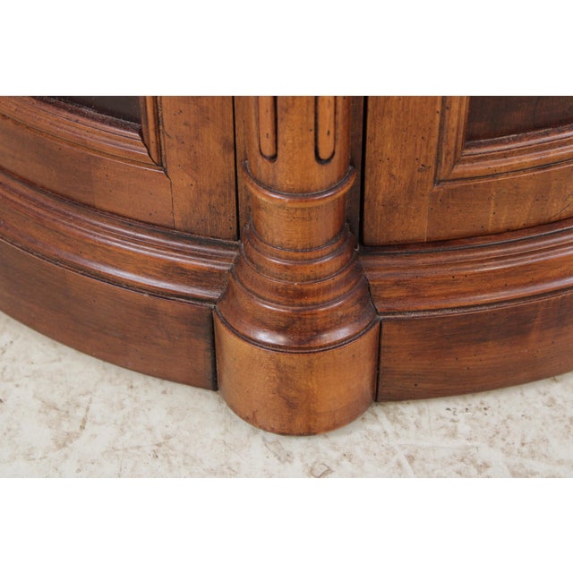 Pair Henredon Round Walnut Living Room Lamp End Tables For Sale - Image 13 of 16