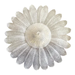 Contemporary Venetian Sunflwer Murano Glass White Flush Mount